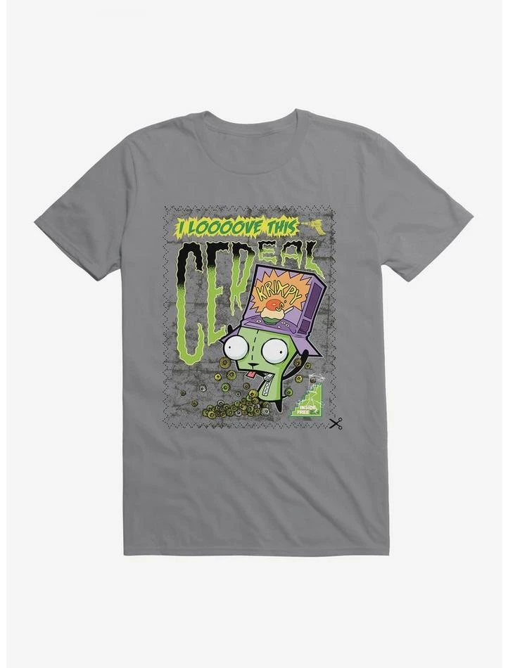 Cheap 🥰 Invader Zim I Love Cereal T-Shirt 🤩 1 Cheap 🥰 Invader Zim I Love Cereal T-Shirt 🤩