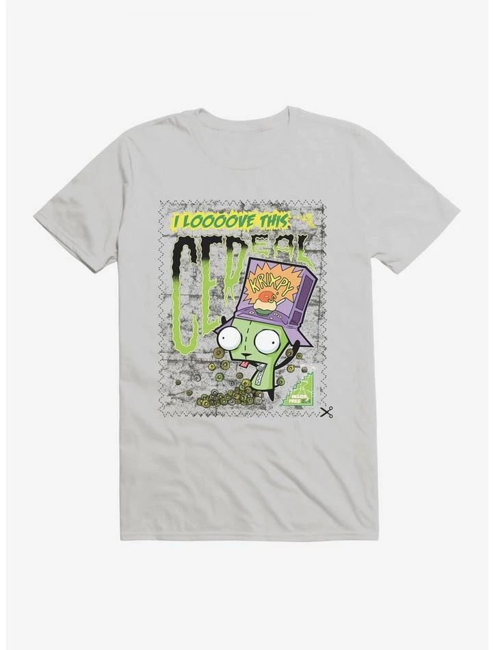 Cheap 🥰 Invader Zim I Love Cereal T-Shirt 🤩 3 Cheap 🥰 Invader Zim I Love Cereal T-Shirt 🤩 - Image 3