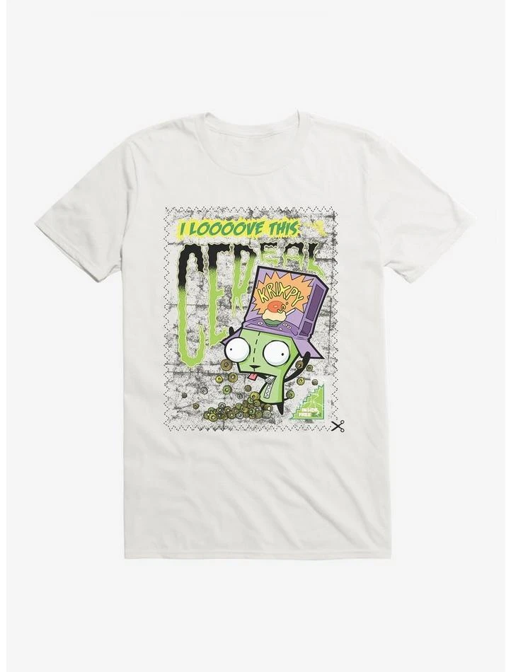 Cheap 🥰 Invader Zim I Love Cereal T-Shirt 🤩 4 Cheap 🥰 Invader Zim I Love Cereal T-Shirt 🤩 - Image 4