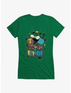 Cheap 🌟 Invader Zim I Want To Explode 👧 Girls T-Shirt ❤️ -INVADER ZIM Sales 14036607 hi
