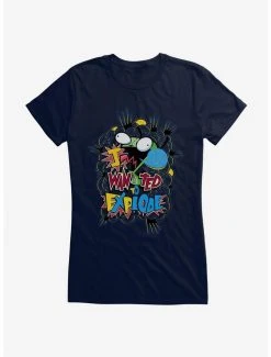 Cheap 🌟 Invader Zim I Want To Explode 👧 Girls T-Shirt ❤️ -INVADER ZIM Sales 14036614 hi