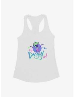Brand new ⭐ Invader Zim I'll Destroy You 👧 Girls Tank 😍 -INVADER ZIM Sales 16054446 hi