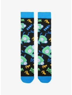 Flash Sale ❤️ Invader Zim GIR Doom Crew 🧦 Socks 👍