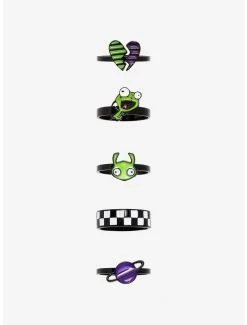 New โญ Invader Zim GIR Planet Black Ring Set ๐