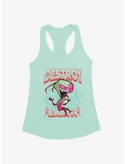 New 😀 Invader Zim Unique Destroy 👧 Girls Tank 😉 -INVADER ZIM Sales 17588823 hi