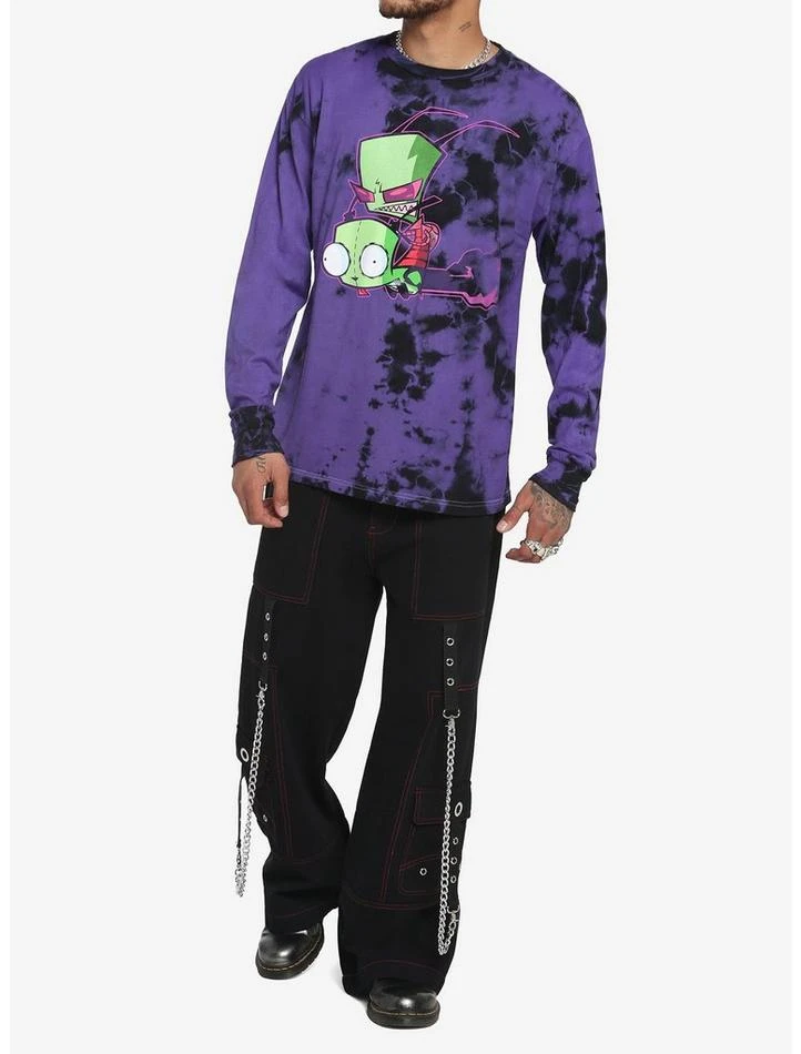 Best Sale π Invader Zim GIR & Zim Purple Wash Long-Sleeve T-Shirt βοΈ 2 Best Sale π Invader Zim GIR & Zim Purple Wash Long-Sleeve T-Shirt βοΈ - Image 2