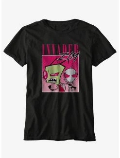 Budget ⭐ Invader Zim Pink Ombre Boyfriend Fit 👧 Girls T-Shirt 😍