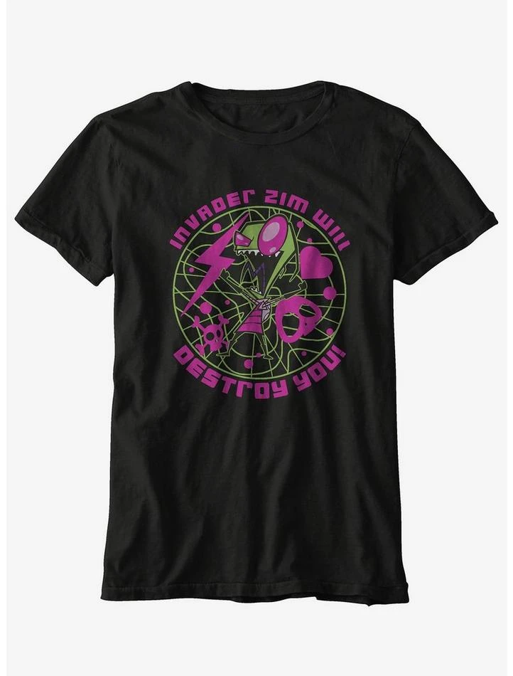 Outlet โ๏ธ Invader Zim Destroy You Boyfriend Fit ๐ง Girls T-Shirt ๐ 1 Outlet โ๏ธ Invader Zim Destroy You Boyfriend Fit ๐ง Girls T-Shirt ๐
