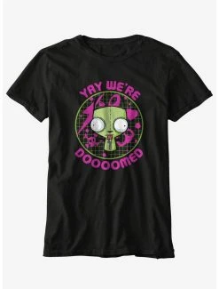 Discount 🛒 Invader Zim We're Doomed Boyfriend Fit 👧 Girls T-Shirt 😍