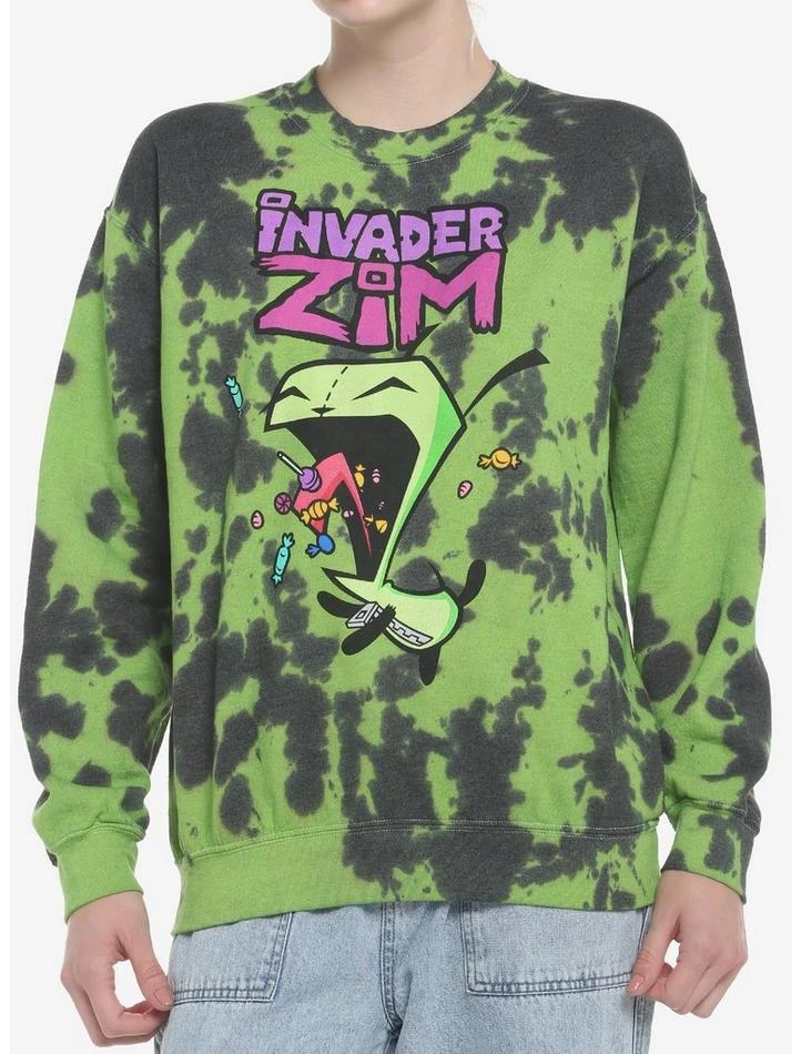 Discount ๐งจ Invader Zim GIR Green Wash ๐ง Girls Sweatshirt ๐งจ 1 Discount ๐งจ Invader Zim GIR Green Wash ๐ง Girls Sweatshirt ๐งจ