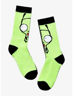Deals 🔔 Invader Zim GIR Color Block Crew 🧦 Socks 🎁
