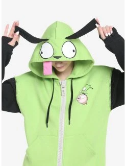 Deals ⌛ Invader Zim GIR Cosplay 👧 Girls Hoodie 💯