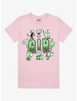 Coupon ❤️ Invader Zim GIR Costume Drip Boyfriend Fit 👧 Girls T-Shirt 😉