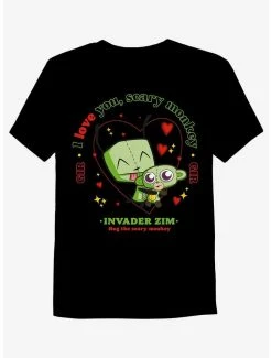 Best Sale 🔔 Invader Zim GIR & Monkey Boyfriend Fit 👧 Girls T-Shirt ✨